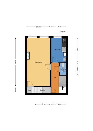 Floorplan - Hugo Molenaarstraat 47A01, 3022 NP Rotterdam